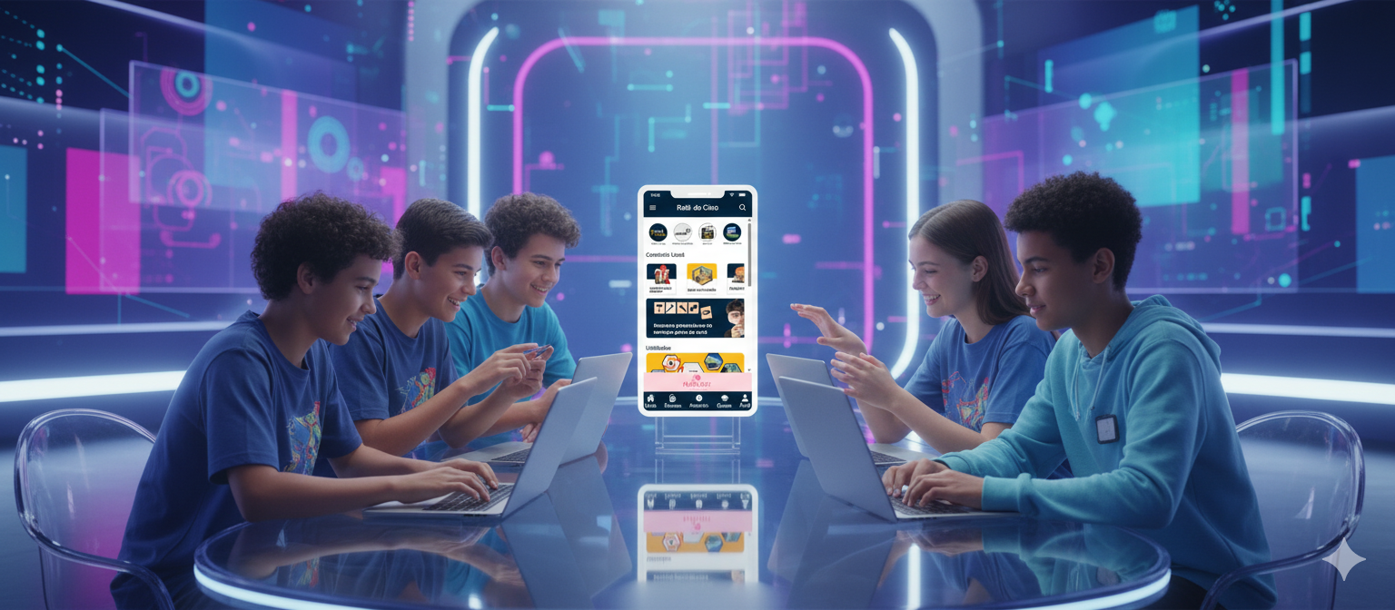 Foto de adolescente no laptop